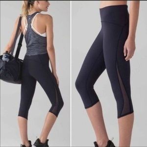 lululemon High Rise Train Times Crop Leggings 17" Size 6